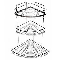 Полиця для ванної металева кутова триярусна (55х30х30 см) Besser KM-0118