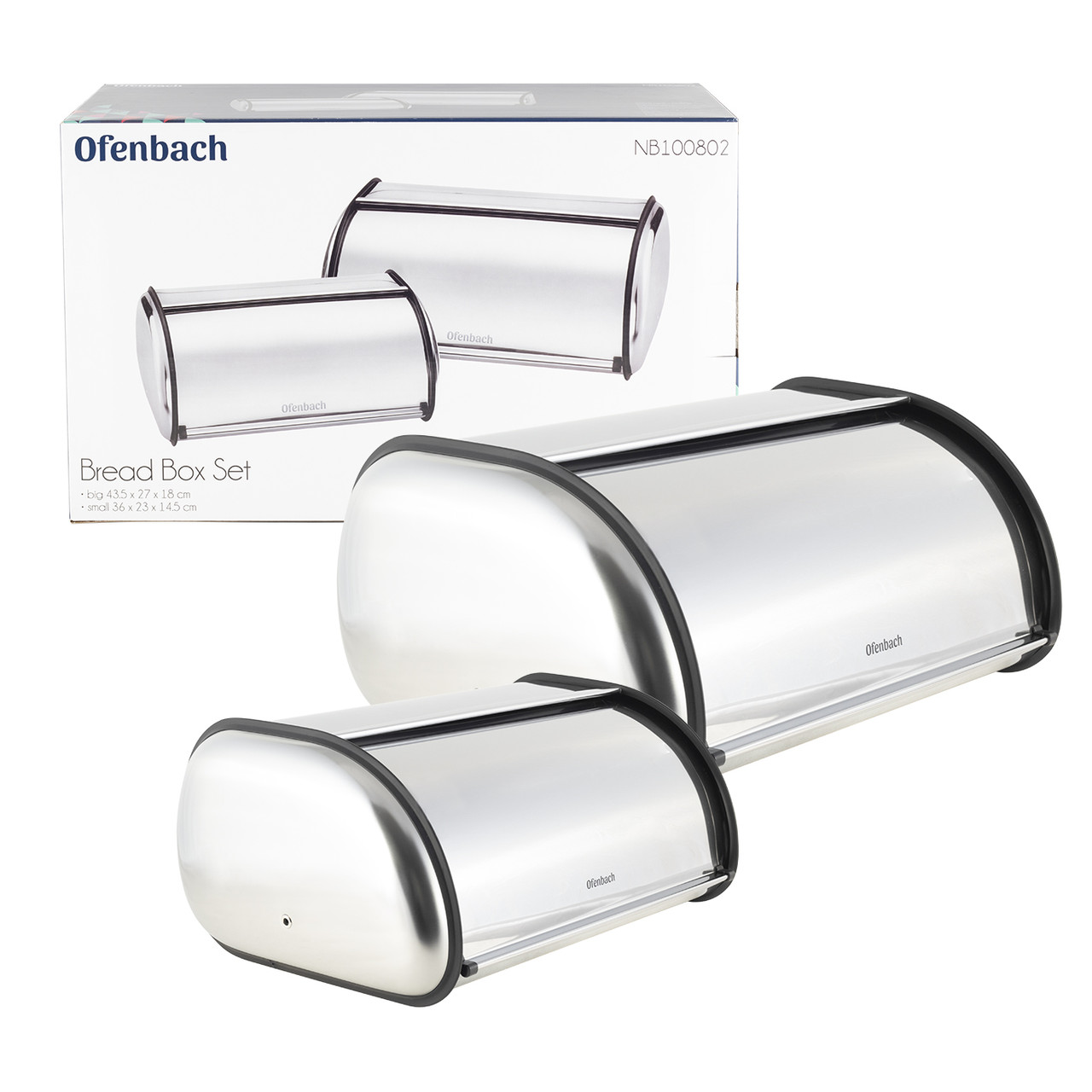 Набір хлібниць із нержавіючої сталі Срібло Ofenbach KM-100802, фото 1