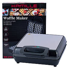 Вафельниця електрична з антипригарним покриттям 1100Вт Kamille KM-6701