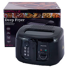 Фритюрниця електрична Чорна 1800W 2.5л Kamille KM-6810