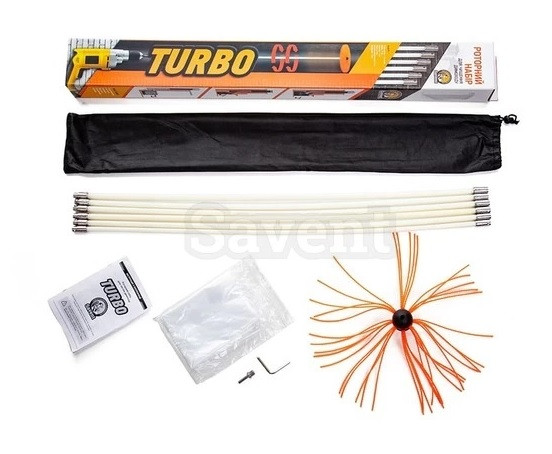 Роторный набор для очистки дымохода гибкие ручки и щетка Savent TURBO 6 метров - фото 1 - id-p1465463513