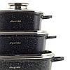 Набір посуду з литого алюмінію з кришками 7 предметів (20 см, 24 см. 28 см) Kamille KM-4435, фото 8