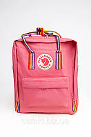 Рюкзаки детские kanken fjallraven сиреневый светлый оригинал сумка канкен ART арт портфель ранец Rainbow коралловый