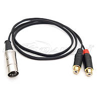 Кабель 5 pin DIN to 2RCA - F (металл),премиум, в экране