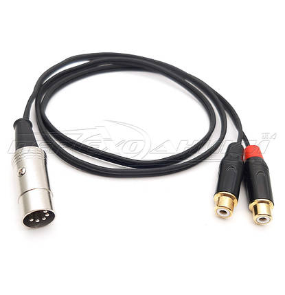 Кабель 5 pin DIN to 2RCA — F (метал), у екрані, фото 1