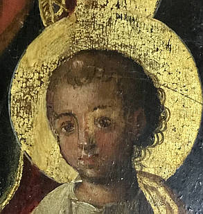 Ікона Богородиця з немовлям 19 століття, фото 2