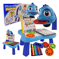 Дитячий стіл проектор для малювання зі світлодіодним підсвічуванням, синій
