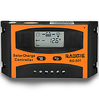 Контроллер заряда солнечной панели Raggie RG-501, 12V/24V 10A. Оригинальный Solar charge controller