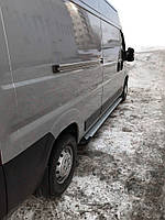 Бокові пороги Allmond Grey (2 шт., алюм.) Середня база для Peugeot Boxer 2006-2024 та рр