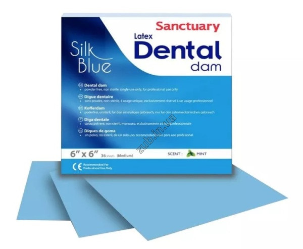 Хустки для рабердаму Dental Dam сині шовкові Sanctuary, фото 1