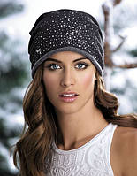 Женская теплая трикотажная модная шапка со стразиками Dorothy Willi.