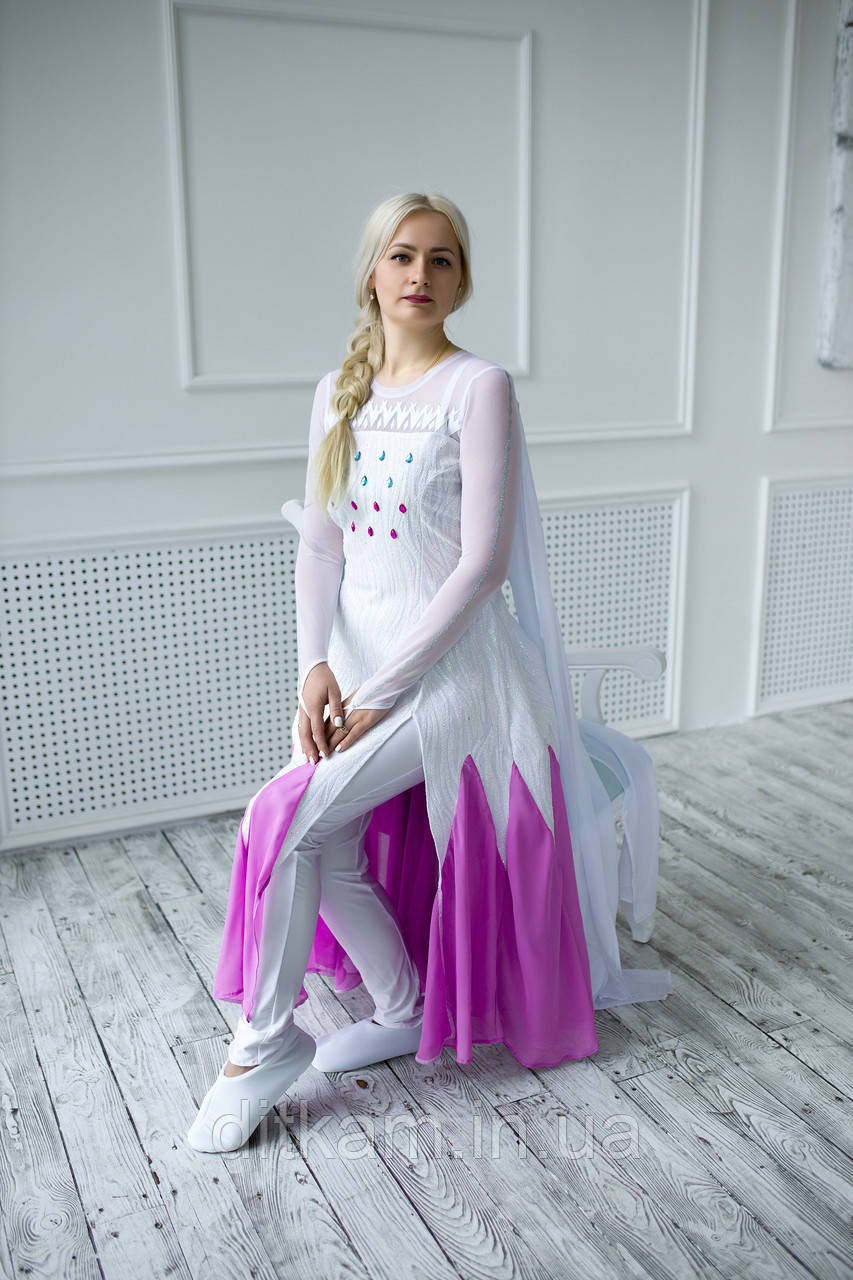 Карнавальний костюм для аніматорів Ельза Frozen 2 Біла