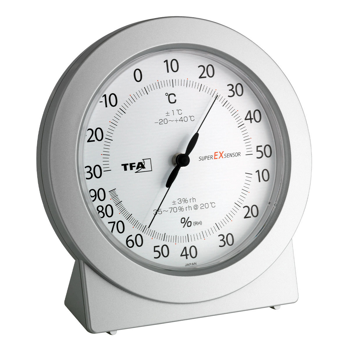 Термогігрометр аналоговий TFA superEXsensor "Precision" японський високоточний механізм Silver 112*40*120 мм