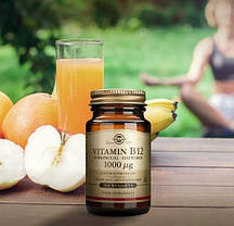 Вітамін В12 Ціанокобаламін Solgar Sublingual Vitamin B 12 1000 mcg 100 таблеток, фото 4