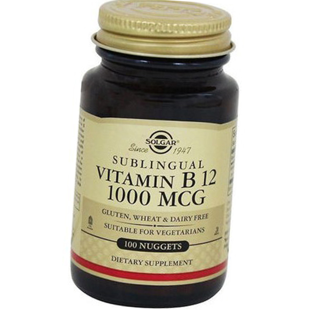 Вітамін В12 Ціанокобаламін Solgar Sublingual Vitamin B 12 1000 mcg 100 таблеток