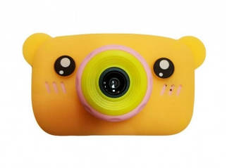 Дитячий цифровий фотоапарат фото-відеокамера Ведмедик baby camera жовтогарячий
