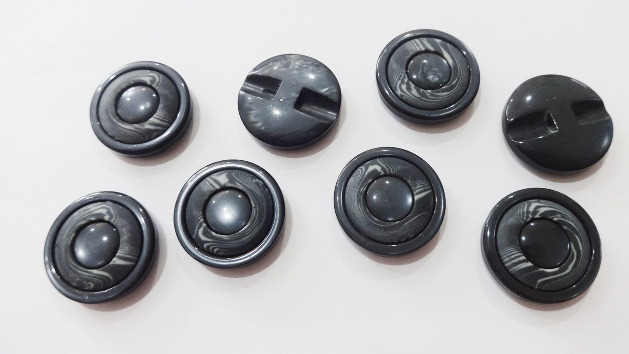 Ґудзики костюмні на ніжці 23 мм темно-сірі, фото 1