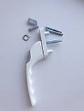 Ручка віконна Planet Slim Line з вузькою розеткою 15мм біла, фото 4