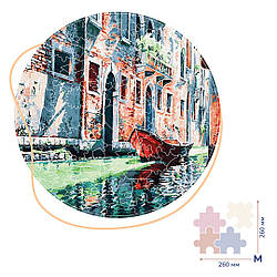 Пазл дерев'яний BrushMe Гондола на каналі Венеції (Розмір M) (BP02M) 26 х 26 см