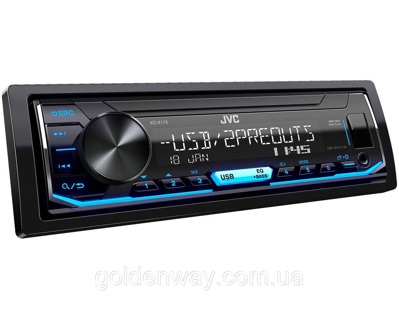 Автомагнітола JVC KD-X176 Змінний колір підсвічування підтримка USB флешки з mp3 і FLAC NEW 2022