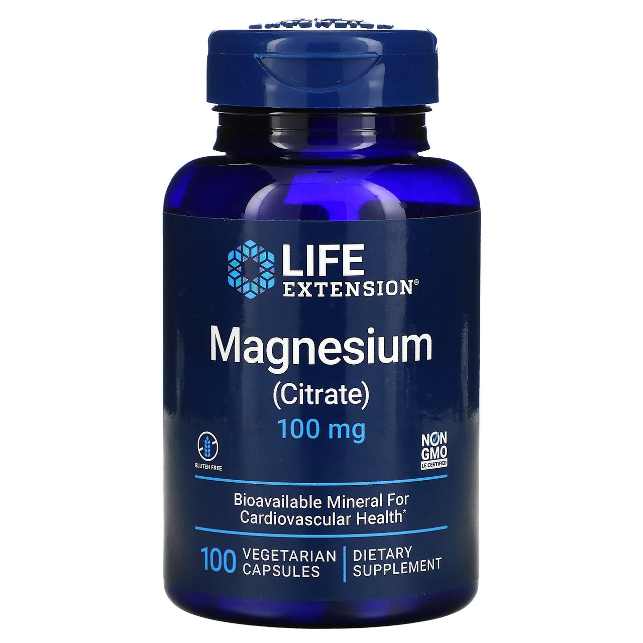 Цитрат магнію Life Extension Magnesium Citrate 100 мг 100 вегетаріанських капсул, фото 1