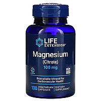 Магний цитрат 100 мг Life Extension Magnesium Citrate для сердца и сосудов 100 вегетарианских капсул