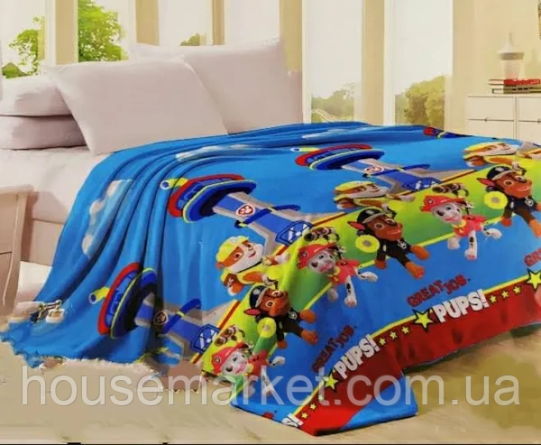 Дитячий плед покривало Щенячий Патруль160*220 (Мікрофібра) - фото 1 - id-p1465674425