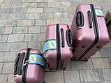 Сумка дорожная на колесах 65л Дорожній чемодан М Дорожня сумка РОЗОВЕ ЗОЛОТО СЕРЕДНЯ Валіза на 4х колесах, фото 6