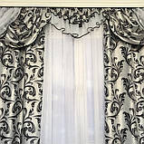 Турецькі готові штори блекаут з ламбрекеном на тасьмі 150х270 см ( 2шт ) Колір - Сірий, фото 3