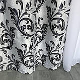 Турецькі готові штори блекаут з ламбрекеном на тасьмі 150х270 см ( 2шт ) Колір - Сірий, фото 6