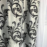 Турецькі готові штори блекаут з ламбрекеном на тасьмі 150х270 см ( 2шт ) Колір - Сірий, фото 7