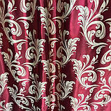 Готовий комплект Турецьких штор блекаут з ламбрекеном 150х270 см ( 2шт ) Колір - Червоний, фото 6