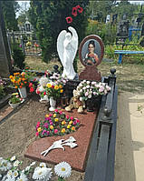 Дитячий пам'ятник з граніту зі скульптурою ангела №211 10