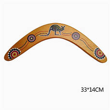 Дерев'яний бумеранг. Бумеранг із липи. Бумеранг розписний. Wooden boomerang, фото 3