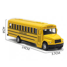 Модель автомобіля School bus 1:64. Іграшкова машинка Шкільний автобус. Металева інерційна машинка, фото 3