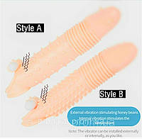 Насадка на член с вибро пулей, удлиняющая насадка, многоразовый презерватив