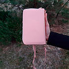 Жіночий клатч-гаманець (18х12х3 см) BAELLERRY Forever Young, Пудра / Сумка-портмоне з ремінцем на плече, фото 7