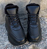 Calvin Klein Жіночі зимові шкіряні чорні кросівки черевики з хутром 36 розм, фото 4