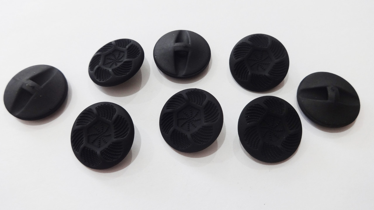 Ґудзики костюмні на ніжці 21 мм чорні рельєфні, фото 1