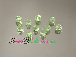Біконуси 4 мм, світло-зелений