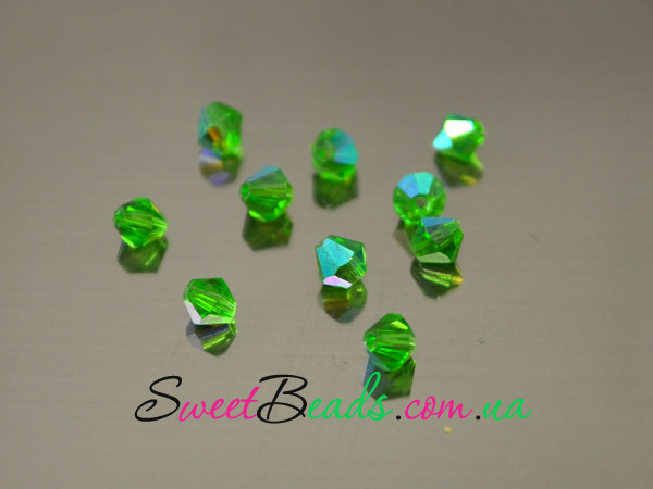 Біконуси 4 мм, трав'яний АВ, фото 1