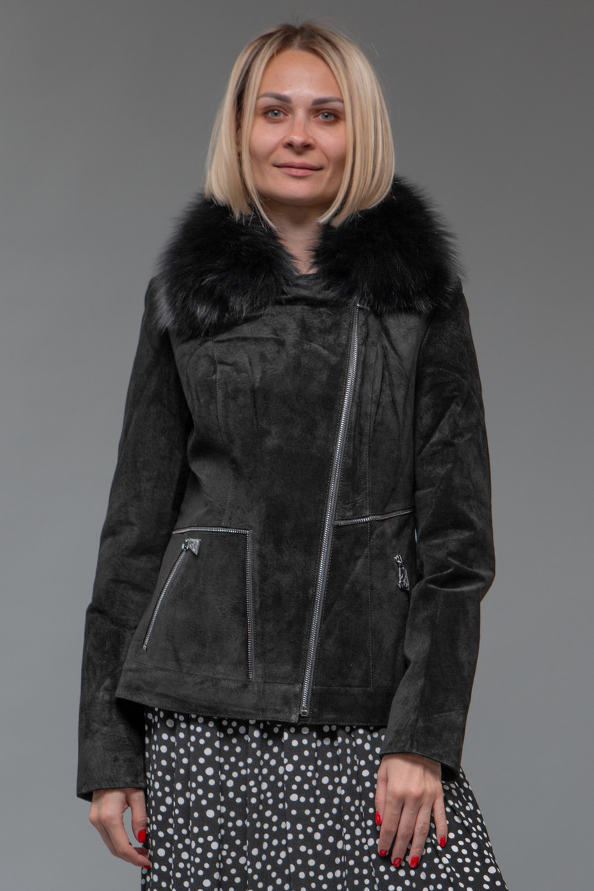Жіноча куртка з натуральної замшевої шкіри, фото 1