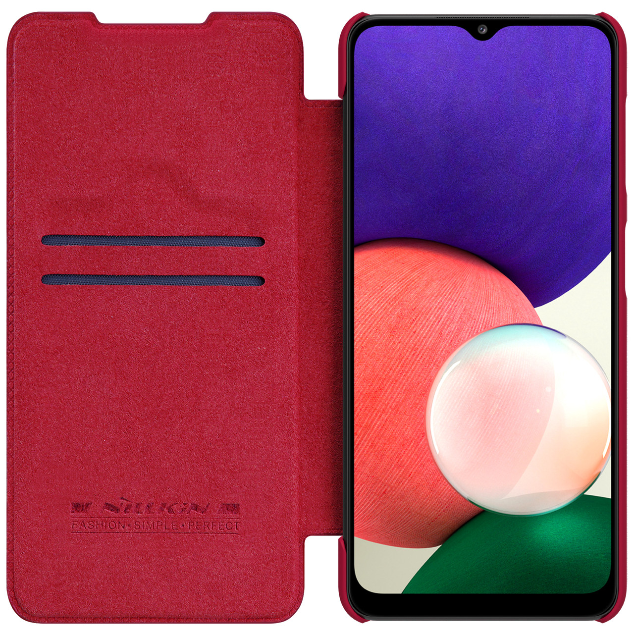 Захисний чохол-книжка Nillkin для Samsung Galaxy M22 / M32 / A22 4G/LTE Qin leather case Red Червоний