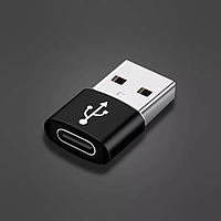 Переходник USB Male to Type-C Female Adapter Converter. Адаптер TypeC (мама) - USB (папа) WC32QS Черный