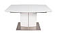 Розкладний стіл Nicolas Dallas 140-180х85см білий матовий МДФ зі скляним покриттям на одній ніжці, фото 9