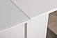Розкладний стіл Nicolas Dallas 140-180х85см білий матовий МДФ зі скляним покриттям на одній ніжці, фото 8