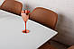 Розкладний стіл Nicolas Dallas 140-180х85см білий матовий МДФ зі скляним покриттям на одній ніжці, фото 7