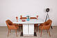 Розкладний стіл Nicolas Dallas 140-180х85см білий матовий МДФ зі скляним покриттям на одній ніжці, фото 2