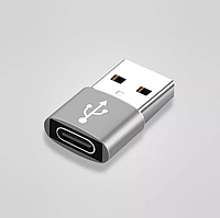 Переходник USB Male to Type-C Female Adapter Converter. Адаптер TypeC (мама) - USB (папа) WC32QS Серебристый