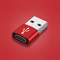 Переходник USB Male to Type-C Female Adapter Converter. Адаптер TypeC (мама) - USB (папа) WC32QS Красный